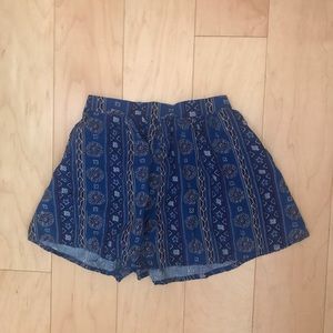 High waisted patterned shorts
